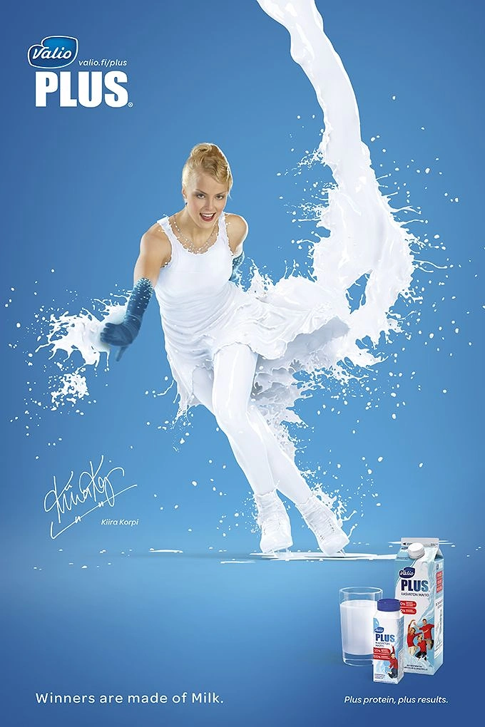 Dairy Brands creative ad: Athlete formed from milk splash