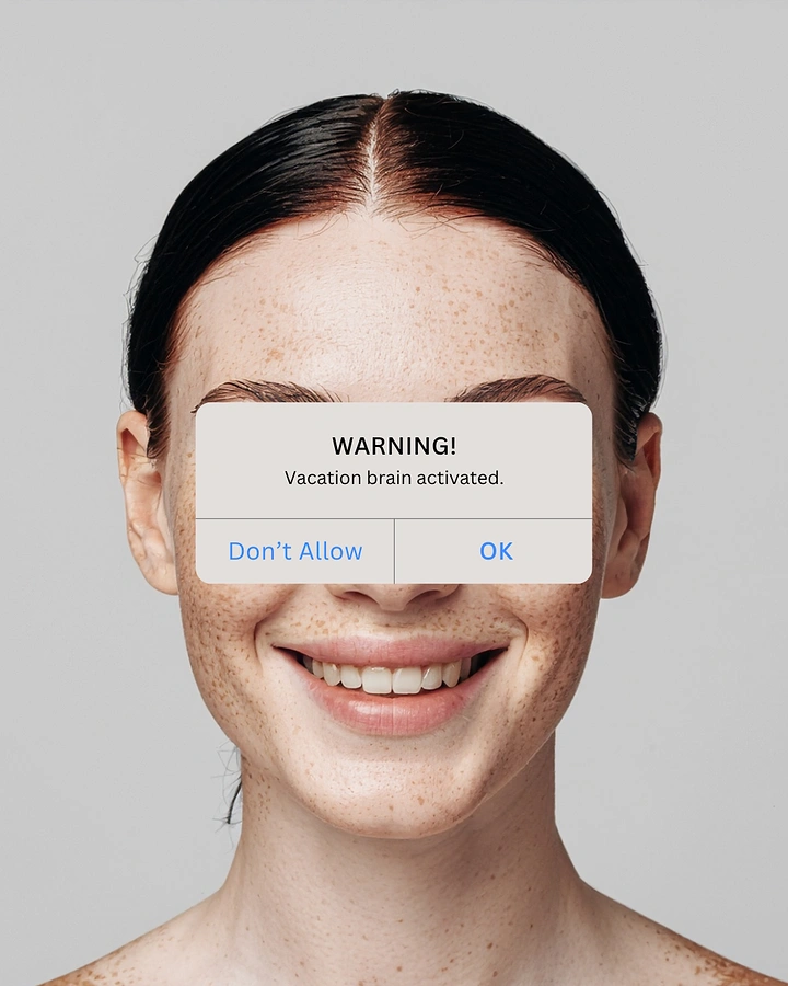 Skin & Cosmetic Clinics creative ad: Phone warning dialog over freckled face