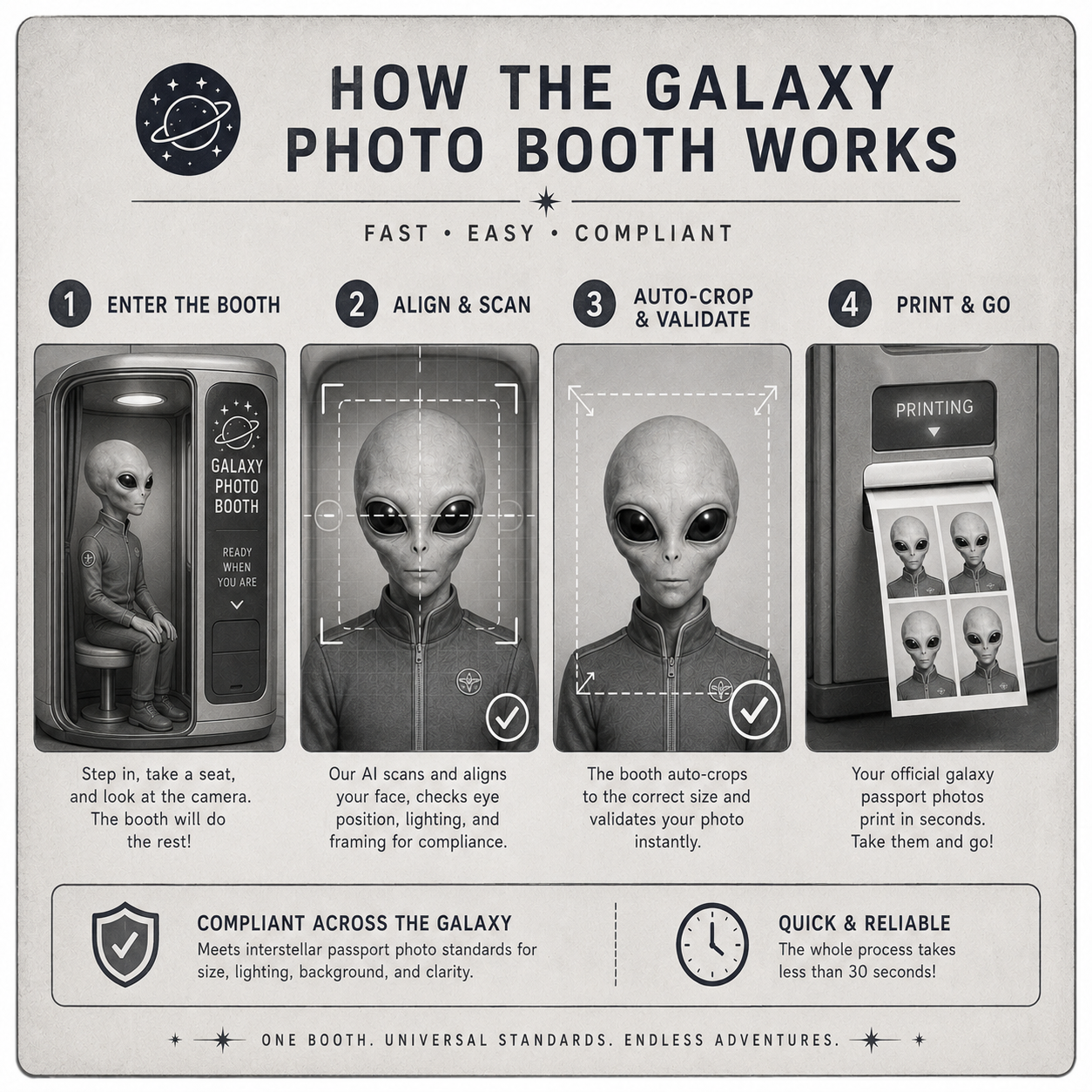 Instagram post: Galaxy alien theme explains booth workflow