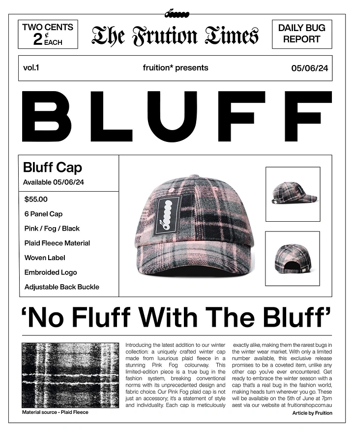Hats & Caps creative ad: Strong editorial layout and bluff pun