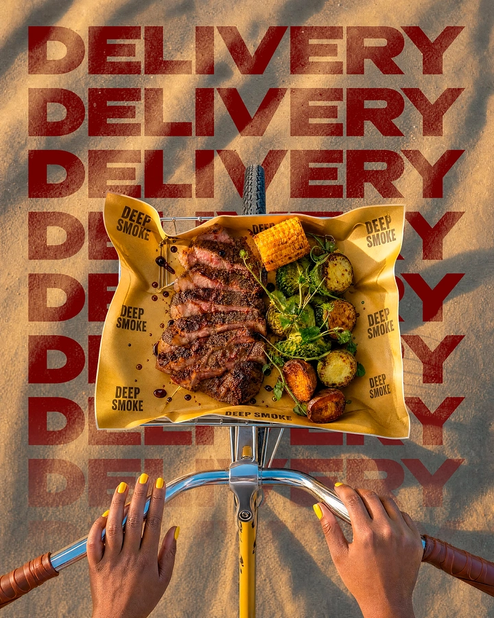 BBQ & Grill Restaurants creative ad: Handlebars create clever delivery metaphor