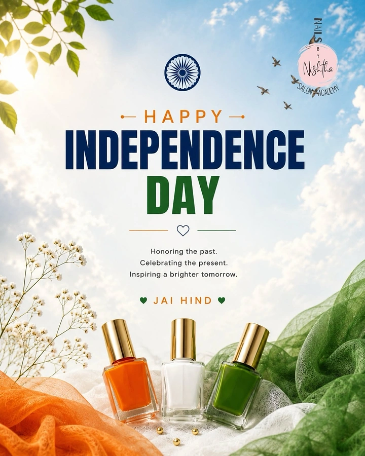 Independence Day creative ad: Nail polish bottles in tricolor