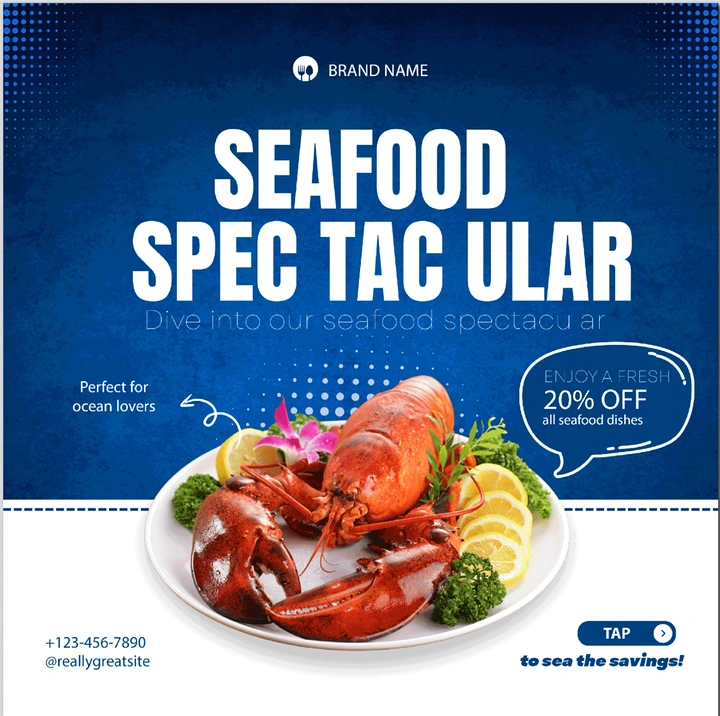 Seafood Restaurants creative ad: Seafood special pun drives the concept
