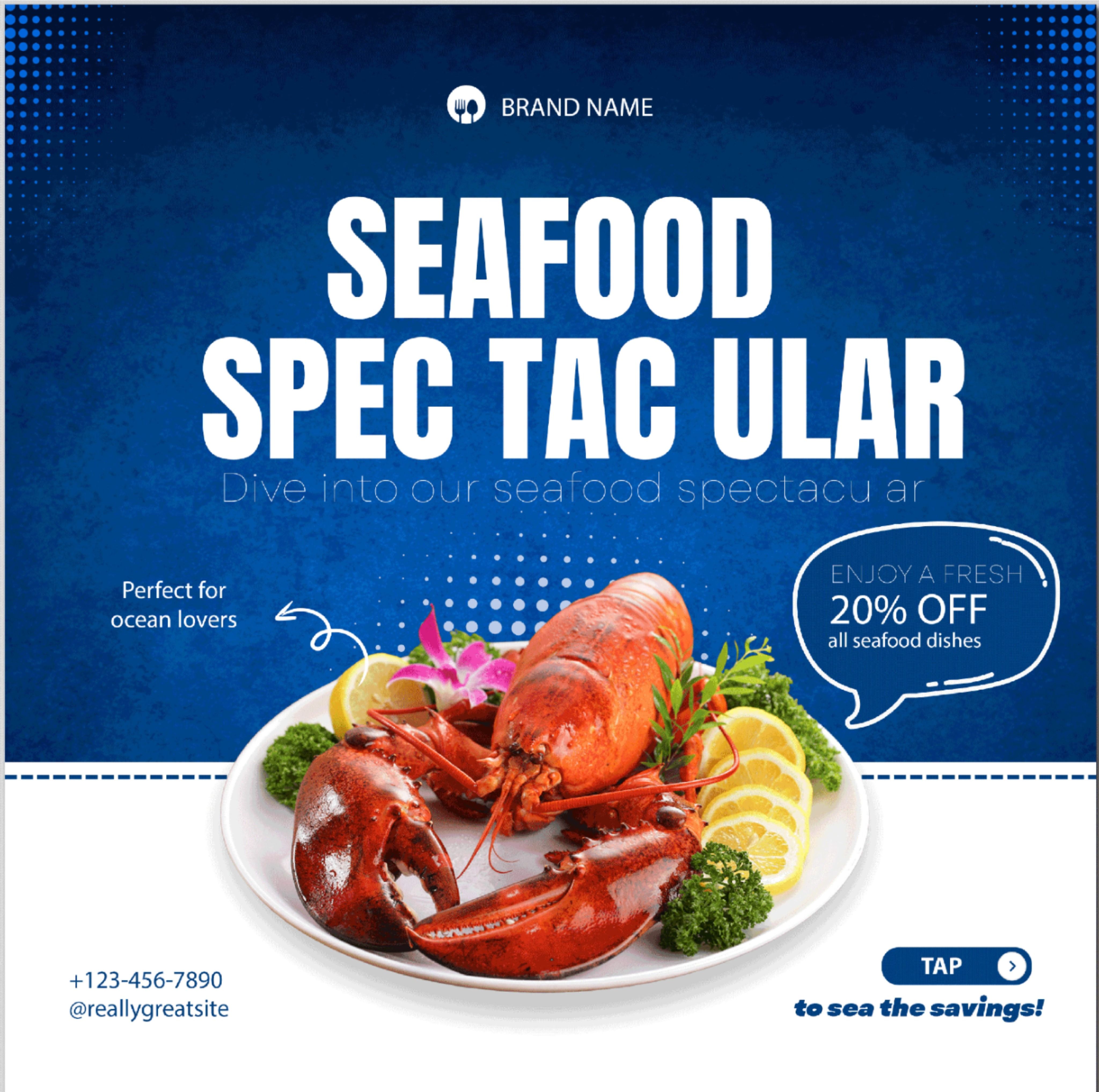 Instagram post: Seafood special pun drives the concept