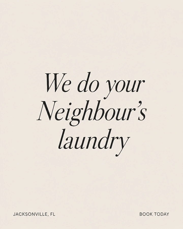 Laundry & Dry Cleaning creative ad: Witty social-proof copy, bold typographic minimalism
