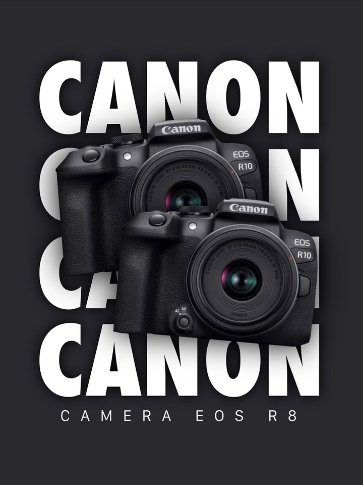 Cameras & Camera Stores creative ad: Cameras integrated into bold brand typography