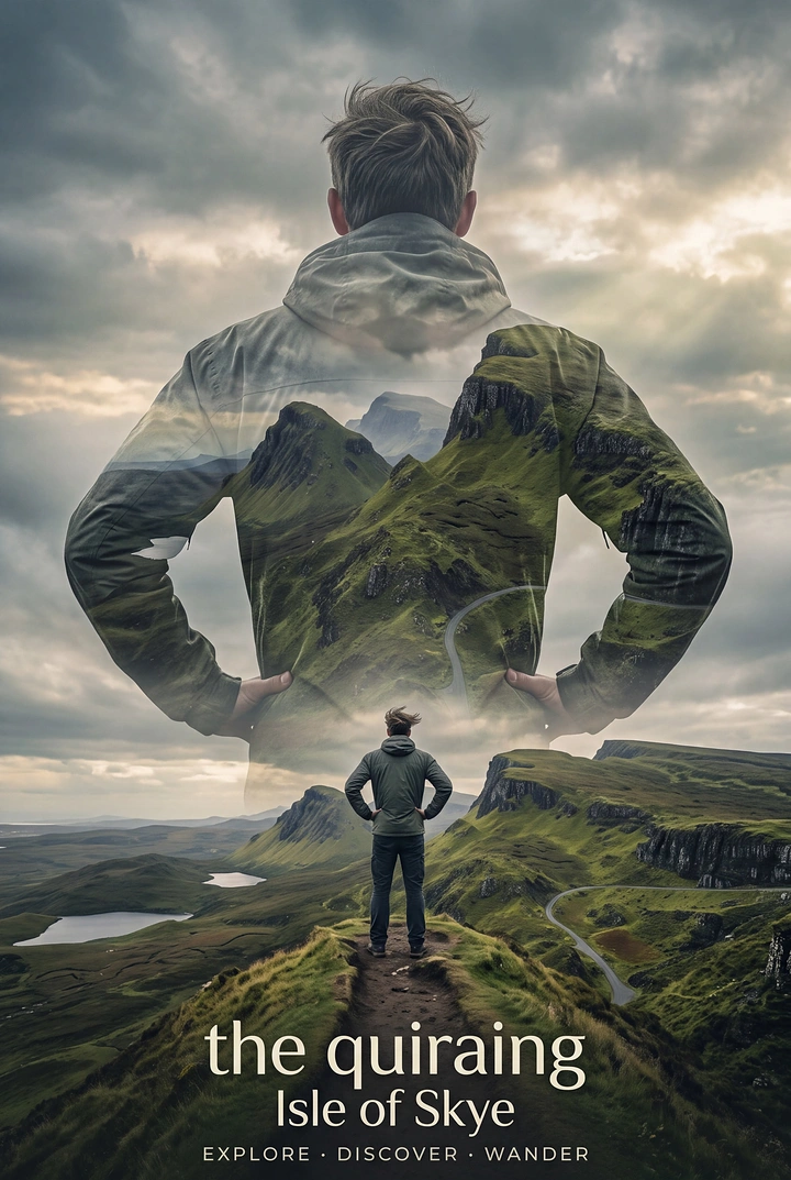 Adventure Sports & Trekking creative ad: Memorable double-exposure destination campaign