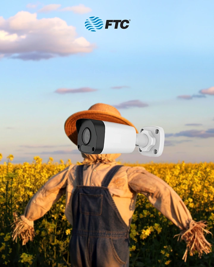 CCTV & Security Systems creative ad: Scarecrow with a bullet CCTV camera for a head