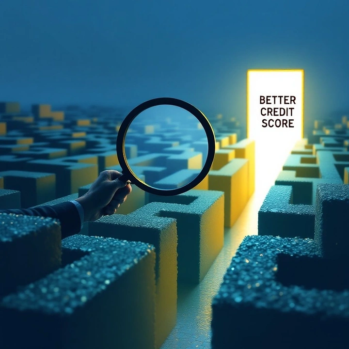 Credit Repair & Credit Score Services creative ad: Maze metaphor for better credit