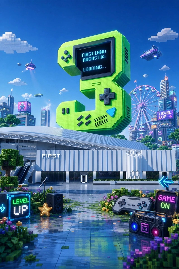 Gaming & Esports creative ad: Voxel handheld console as countdown 3