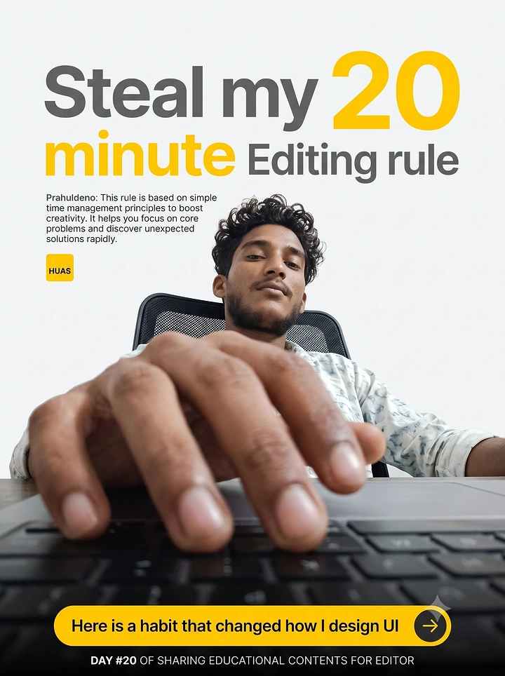 Online Courses & E-learning creative ad: Witty editing-rule hook with immersive framing