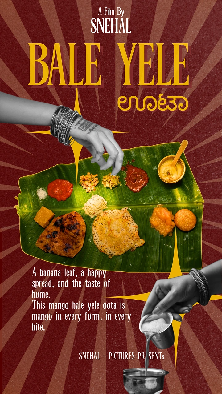 Indian Restaurants creative ad: Cinematic movie-poster food parody