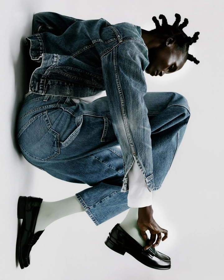 Denim & Jeans Brands creative ad: Unexpected upside-down denim composition