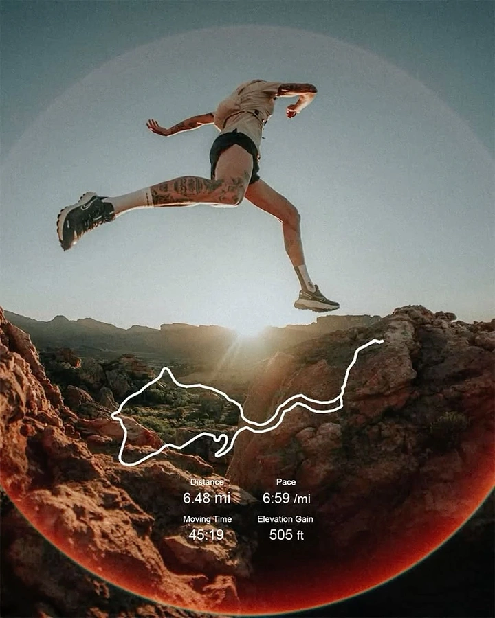 Adventure Sports & Trekking creative ad: Runner paired with route visualization