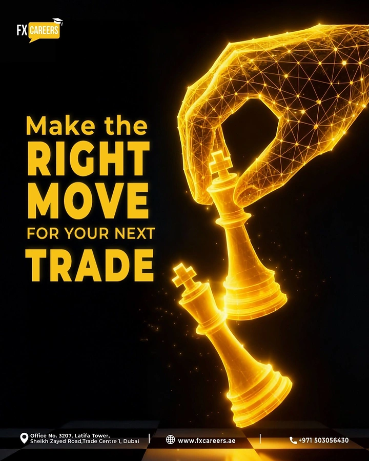 Stock Brokers & Investing creative ad: Golden chess knight move as trade