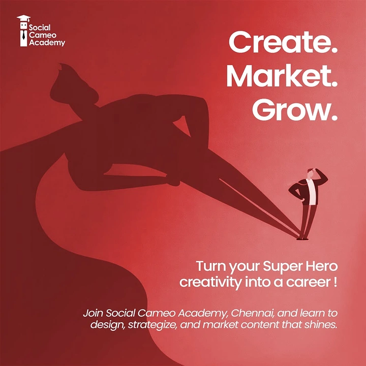 Online Courses & E-learning creative ad: Superhero metaphor supports career transformation