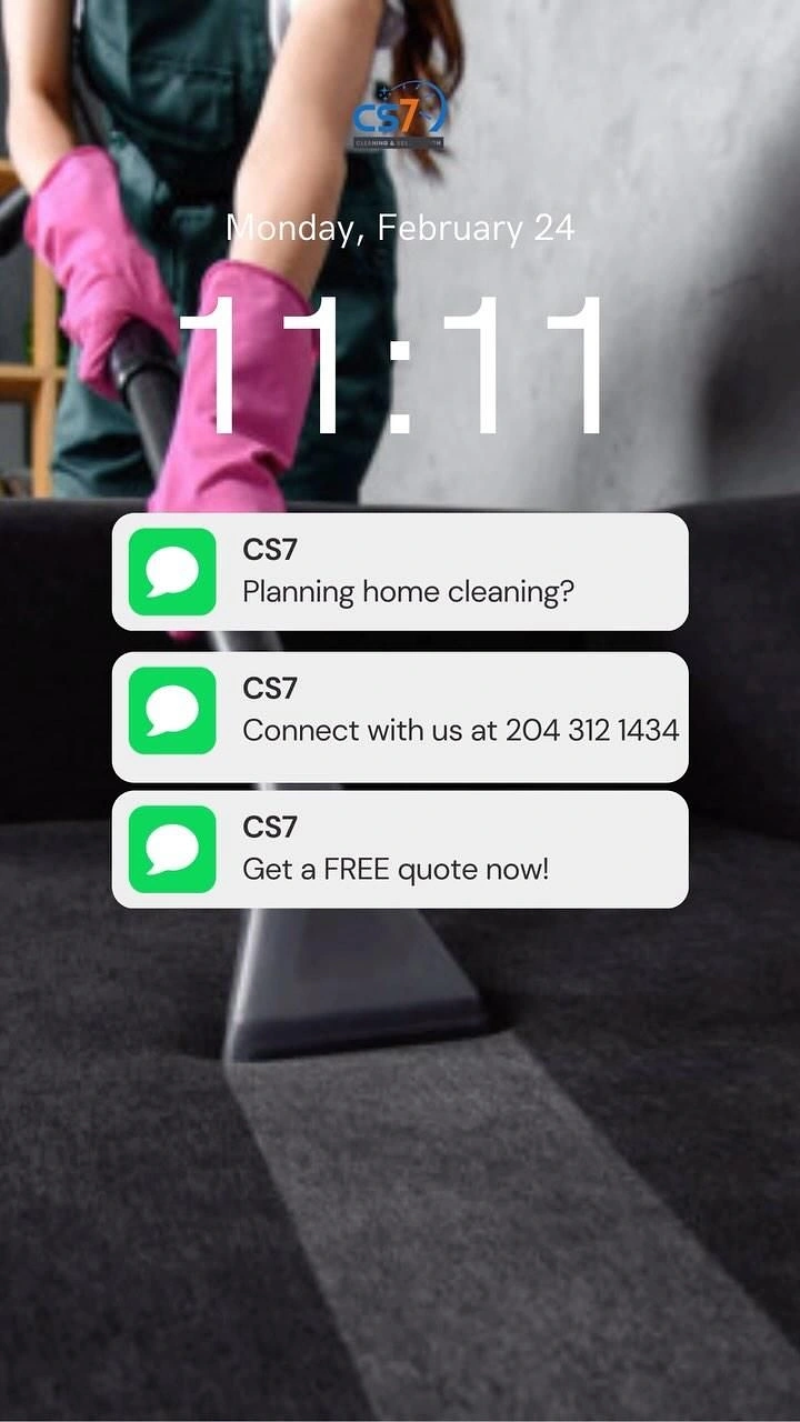 Cleaning Services creative ad: Phone lock-screen notifications as booking prompts