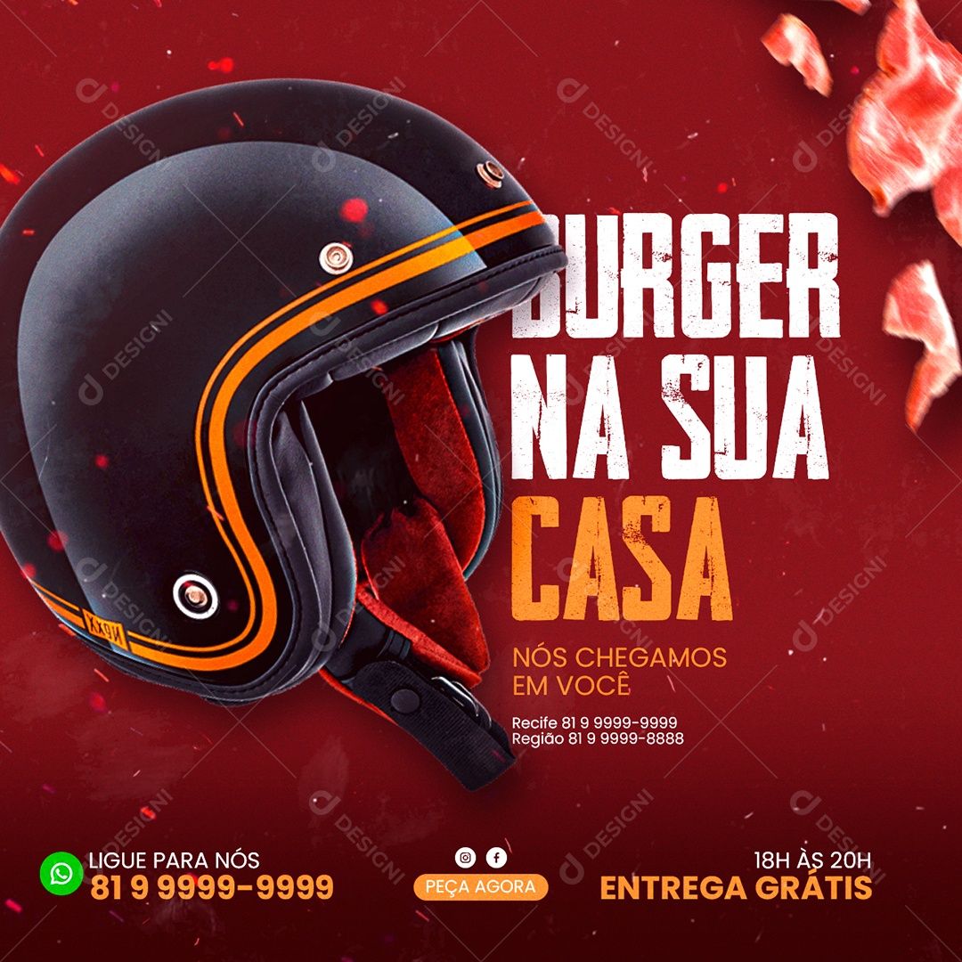 Instagram post: Delivery pun turns helmet into takeaway