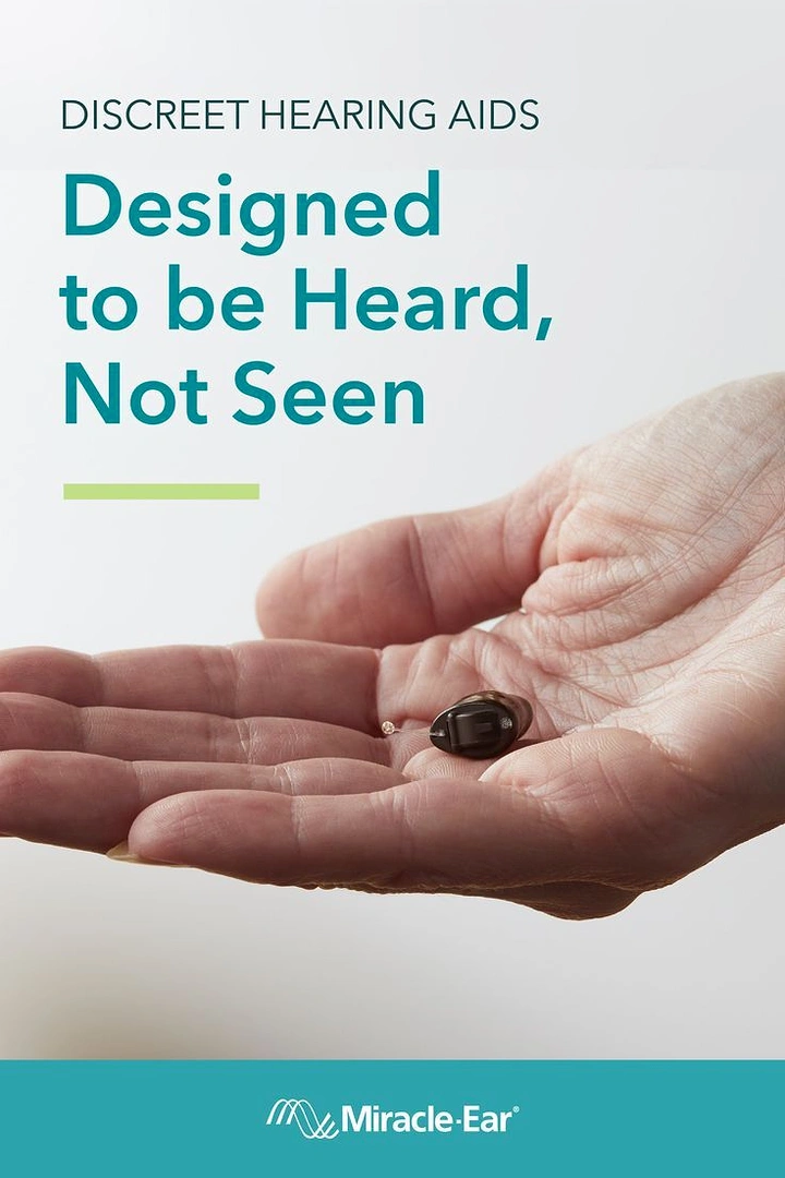 Hearing Aids creative ad: 'Heard, not seen' wordplay with tiny aid