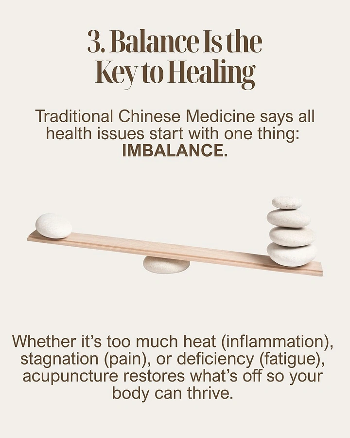 Acupuncture & Cupping Clinics creative ad: Balance stones visualize healing balance