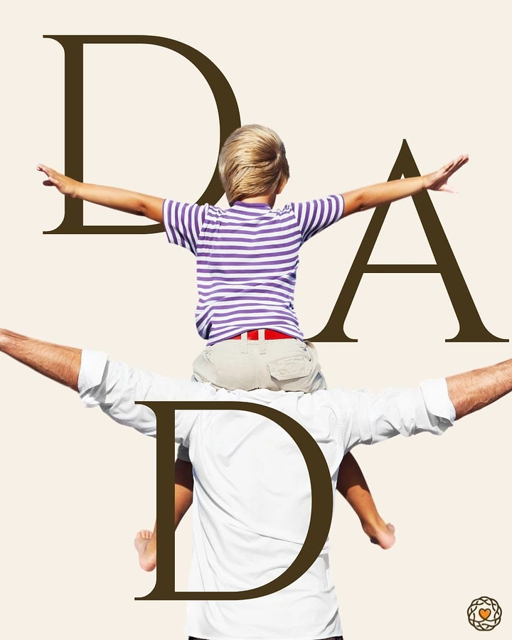 Father's Day creative ad: Boy on father's shoulders, both with arms spread like wings, seen from behind