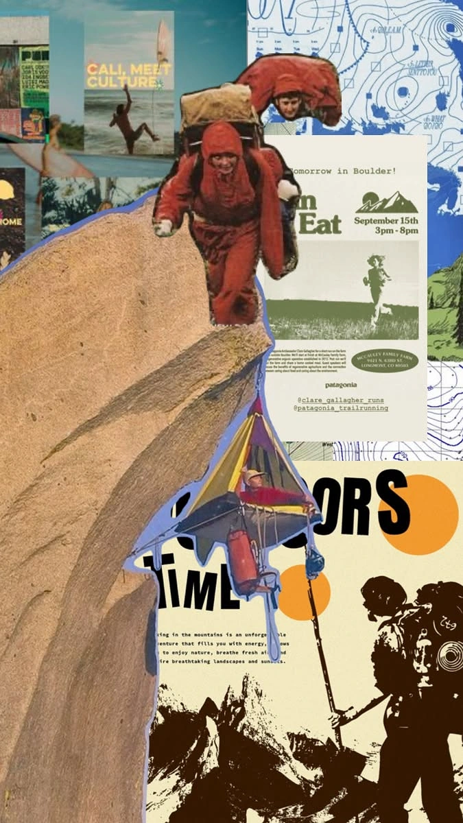 Adventure Sports & Trekking creative ad: Surreal editorial collage builds adventure narrative
