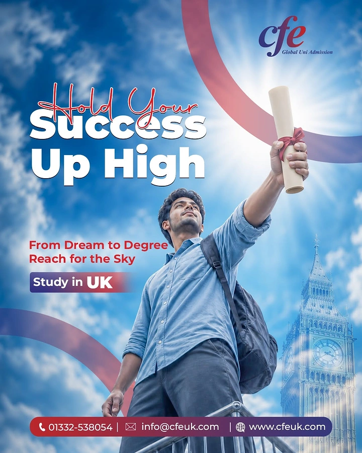 Universities & Colleges creative ad: Diploma raised as success metaphor
