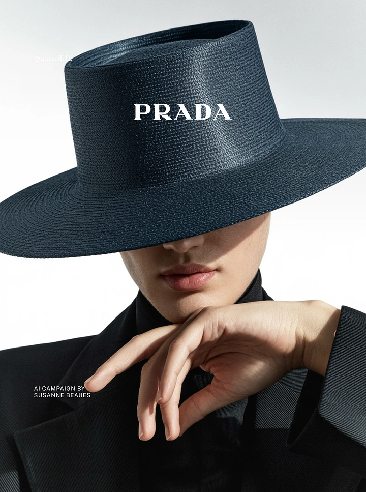Hats & Caps creative ad: Exceptional Prada product presentation