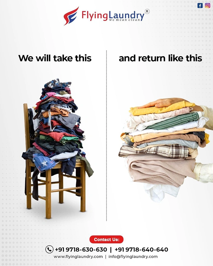 Laundry & Dry Cleaning creative ad: Take this / return like this contrast
