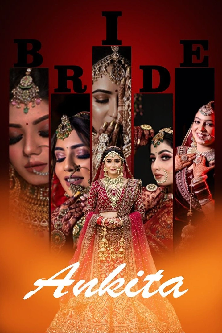Bridal Wear & Wedding Dresses creative ad: BRIDE letterforms become a portrait collage