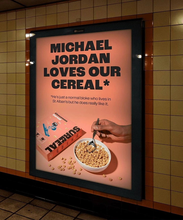 Breakfast Cereals & Oats creative ad: Celebrity endorsement drives subway poster