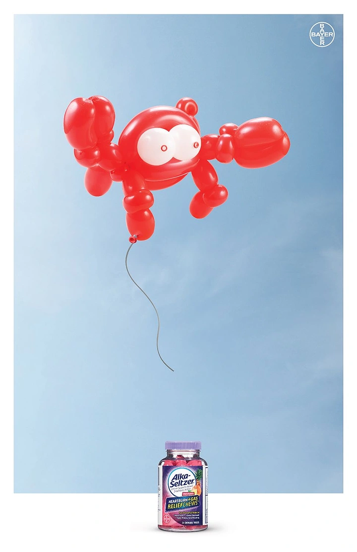 Pain Relief Brands creative ad: Playful balloon character sells relief product