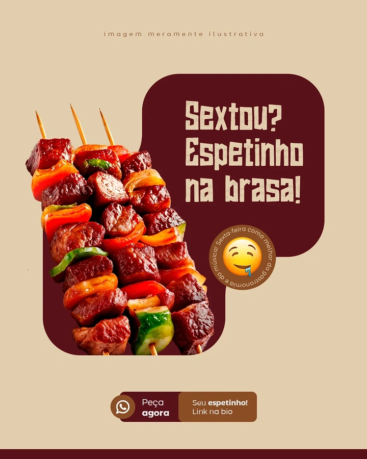 BBQ & Grill Restaurants creative ad: Friday wordplay sells grilled skewers