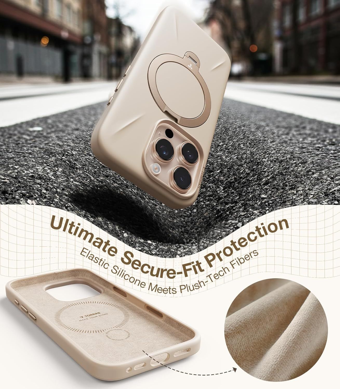 Instagram post: Case protection staged against street scuffs