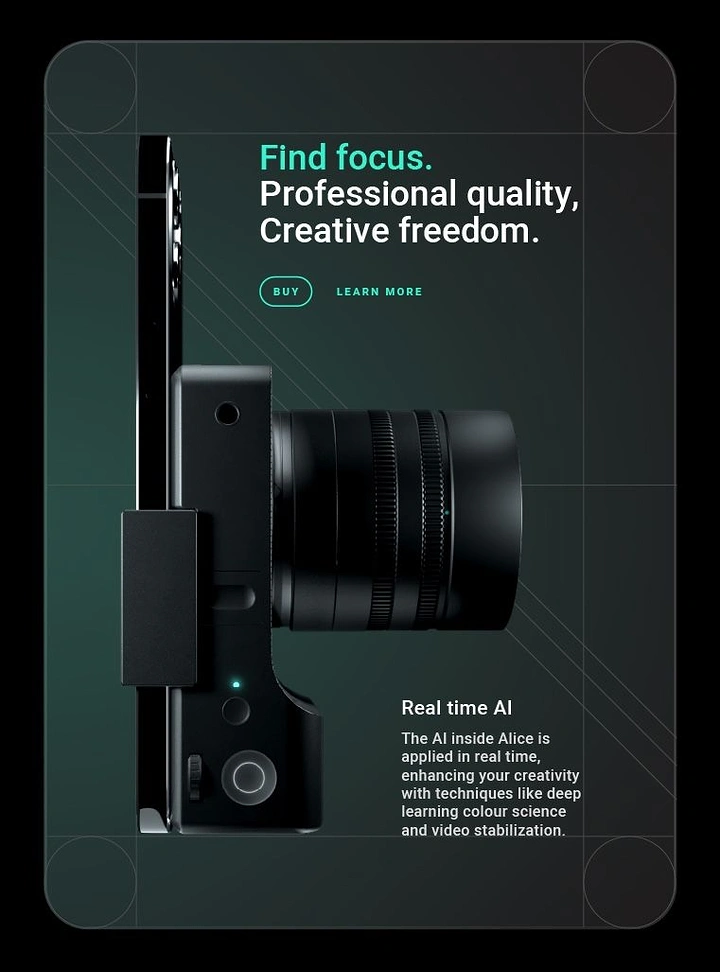 Cameras & Camera Stores creative ad: Premium sleek modern product presentation.