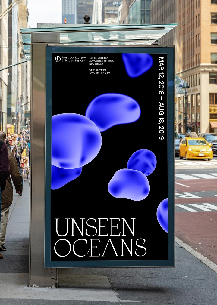 Aquarium Shops creative ad: Abstract blue blob jellyfish exhibit