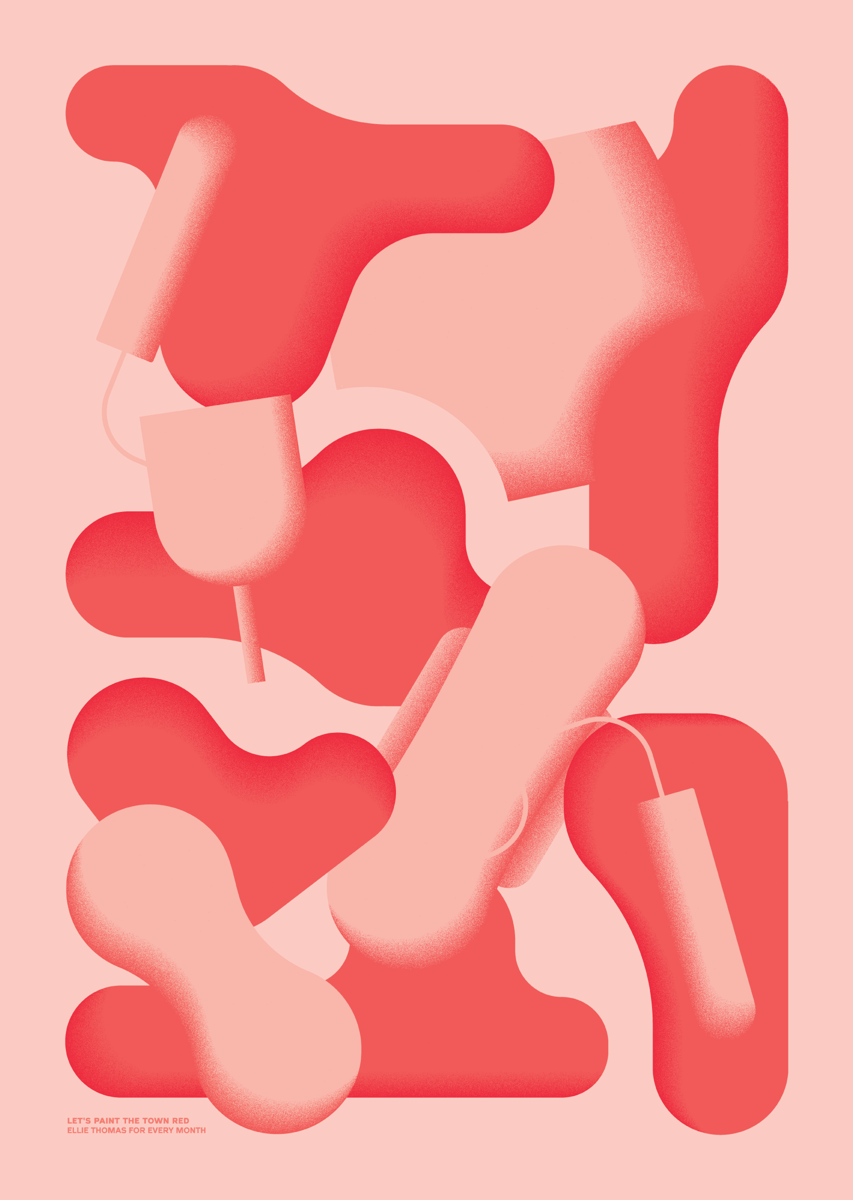 Story: Abstract menstrual-product forms create memorable composition