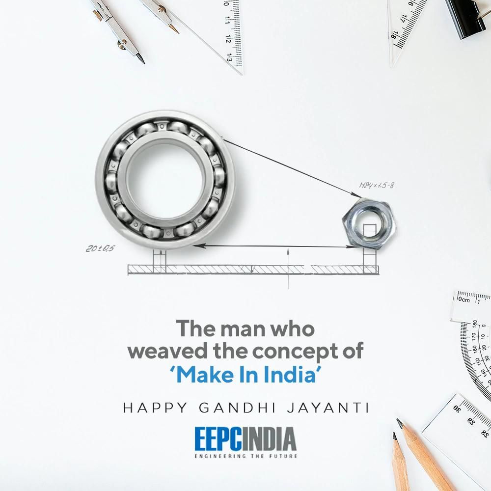 Ball bearing and hex nut forming a charkha on a technical drawing