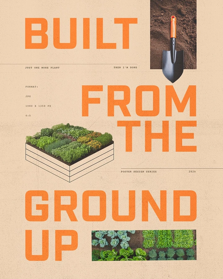 Landscaping & Gardening creative ad: Soil-block cutaway, 'Built from the ground up'