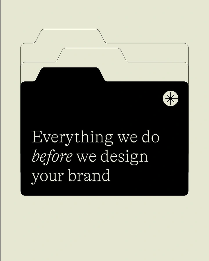 Agency creative ad: Folder tab reveals pre-design process, minimal