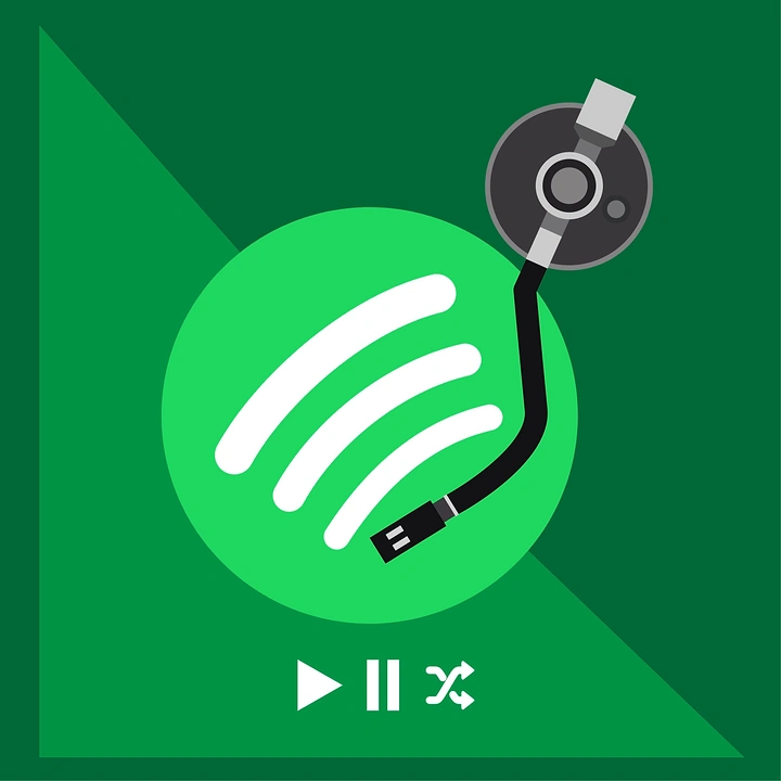 Streaming, OTT & TV Channels creative ad: Spotify icon transformed into a turntable