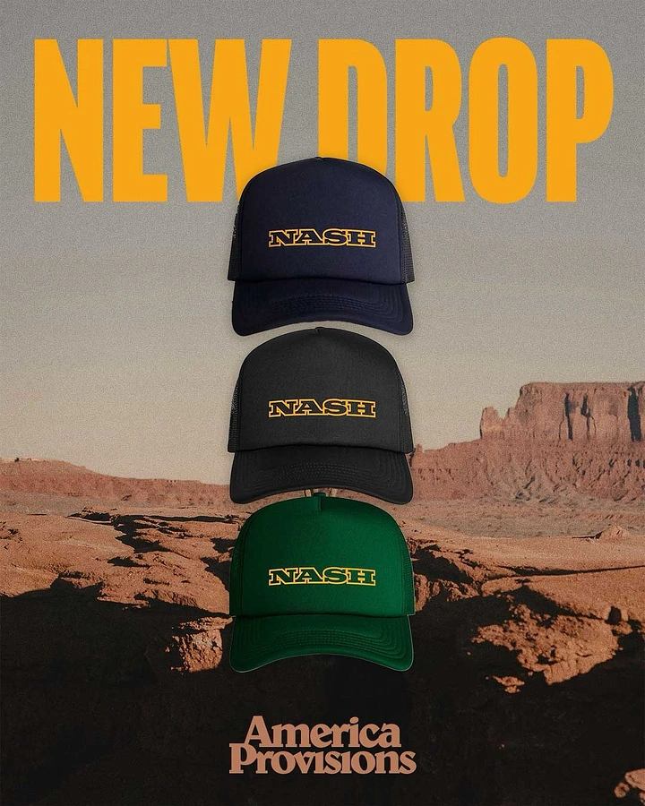 Hats & Caps creative ad: Hat launch framed as desert Americana