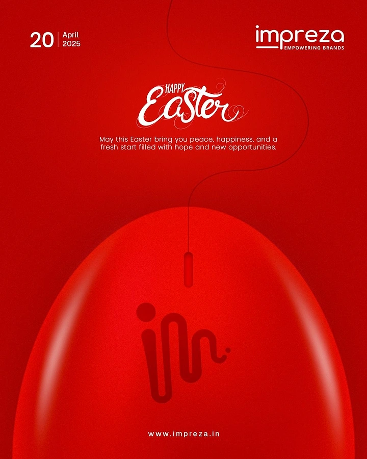 Easter creative ad: Red egg shaped like a computer mouse with cable