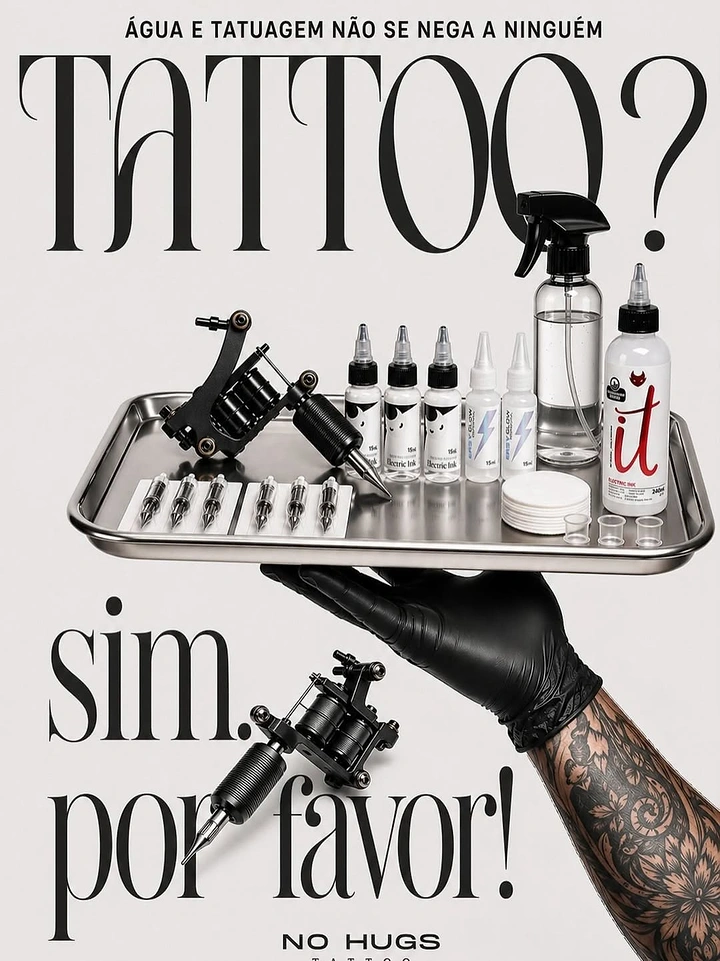 Tattoo Studios creative ad: Tattoo served like water, witty copy
