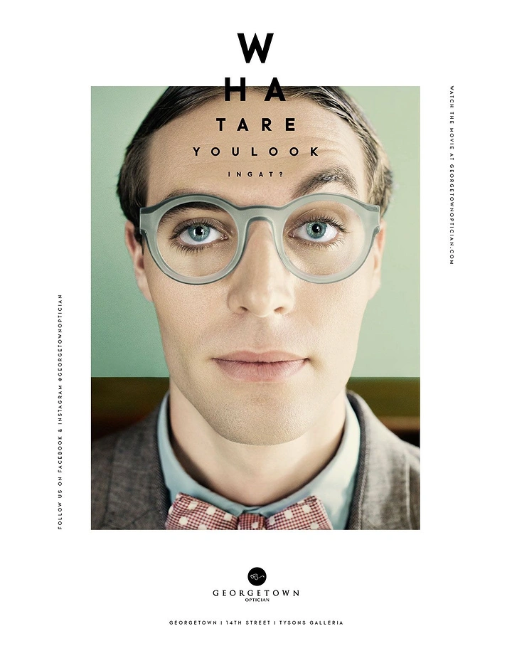 Opticians & Eye Care creative ad: Eye chart headline 'what are you looking at'