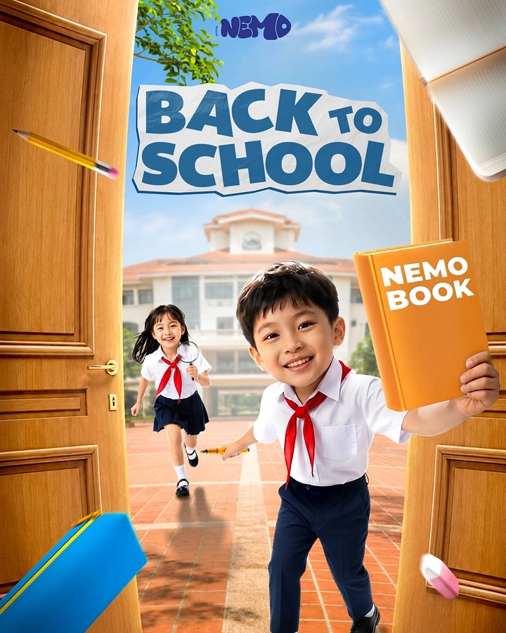Schools & School Admissions creative ad: Oversized book creates back-to-school entrance idea