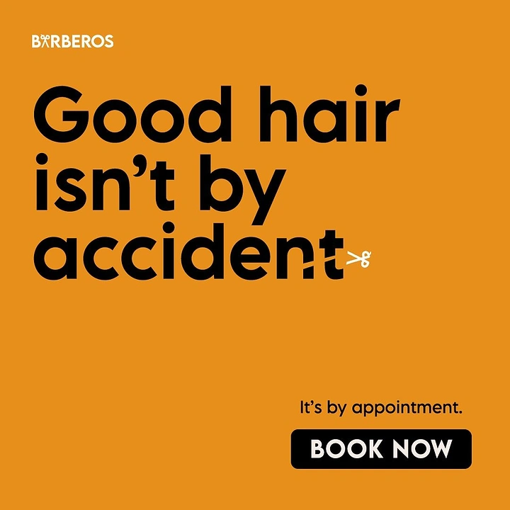 Barber Shops creative ad: Witty copy, scissors snip the 't'