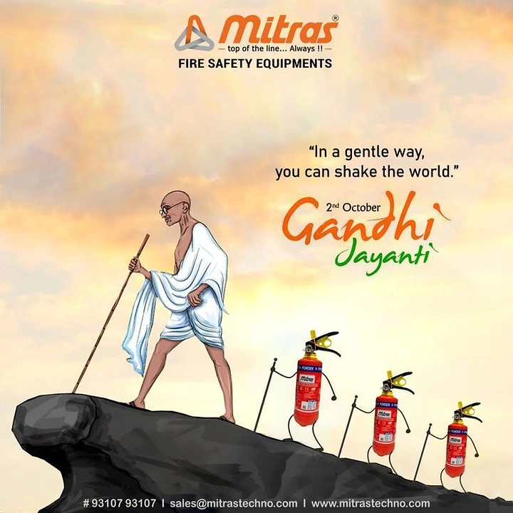 Gandhi Jayanti creative ad: Fire extinguishers follow Gandhi's Dandi march