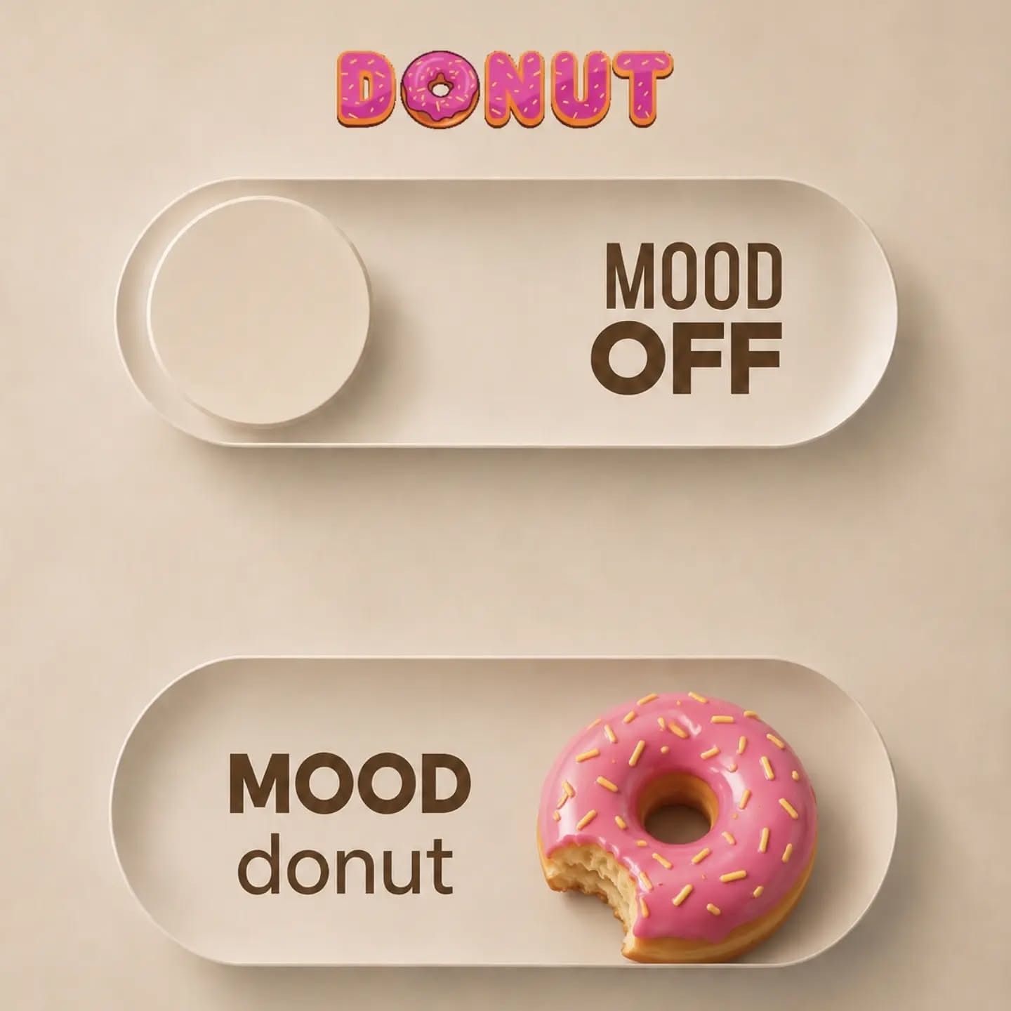 Instagram post: Mood-switch concept pairs donut states