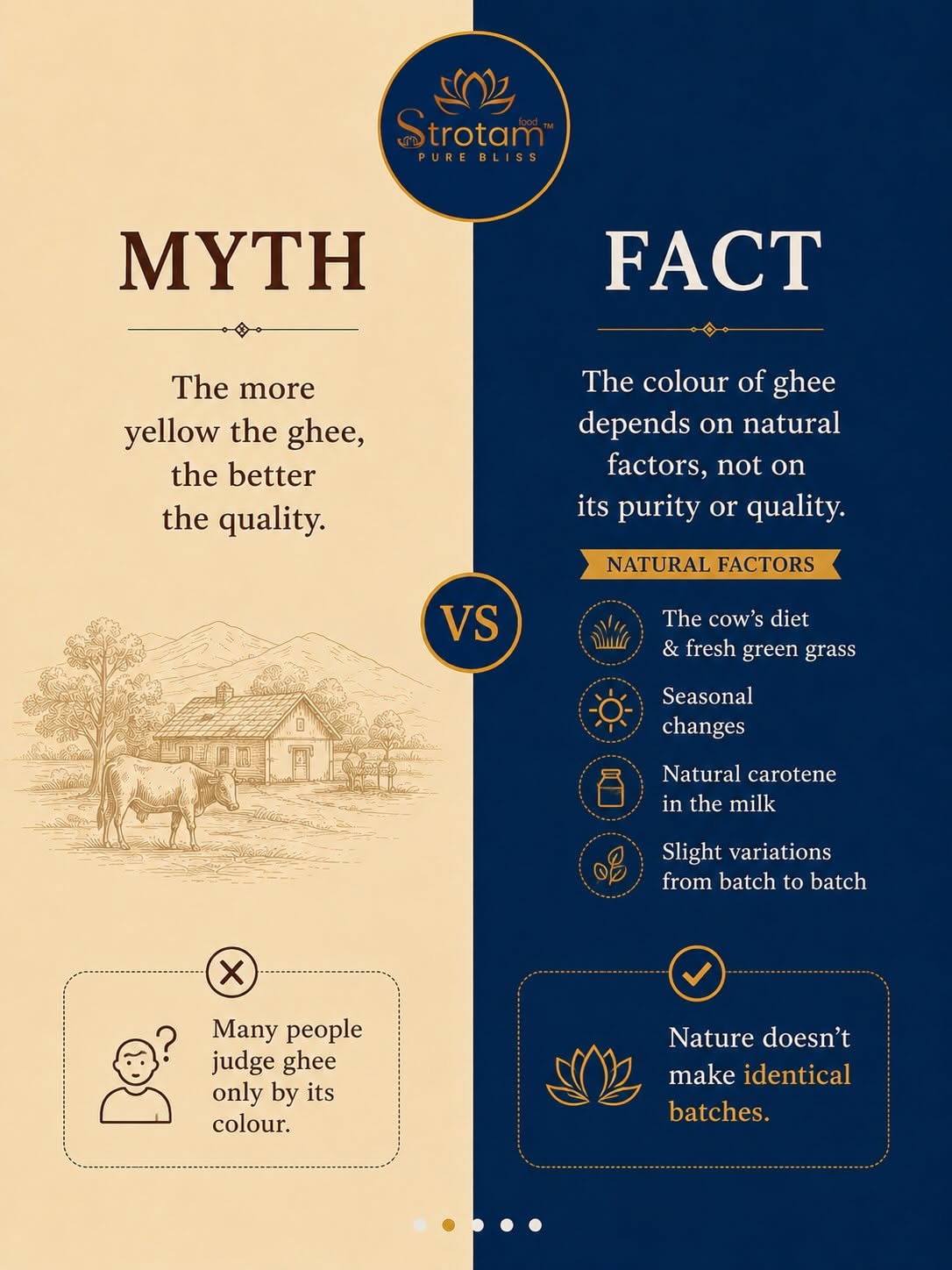 Instagram post: Myth vs fact split carousel, slide 3
